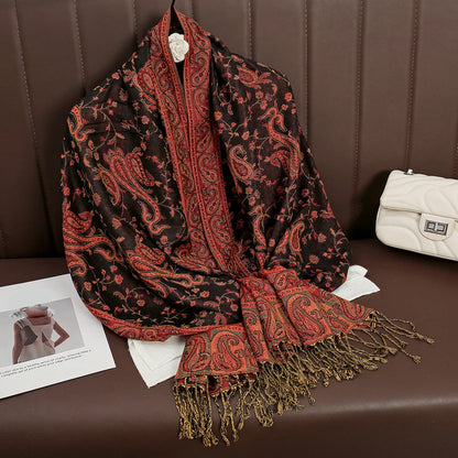 Soft Women's Cashmere Scarf Luxury Warm Print