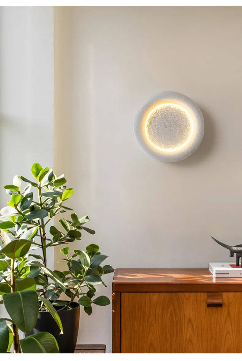 Natural Moon Shape LED Wall Light