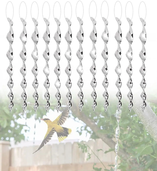 Bird Repellent Reflective Garden Sticks 12 Pack - Fesara