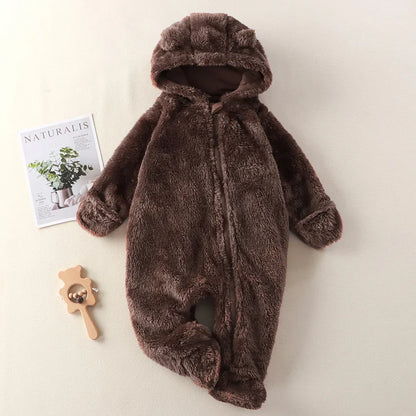 Warm Baby Jumpsuit with Hooded Design
