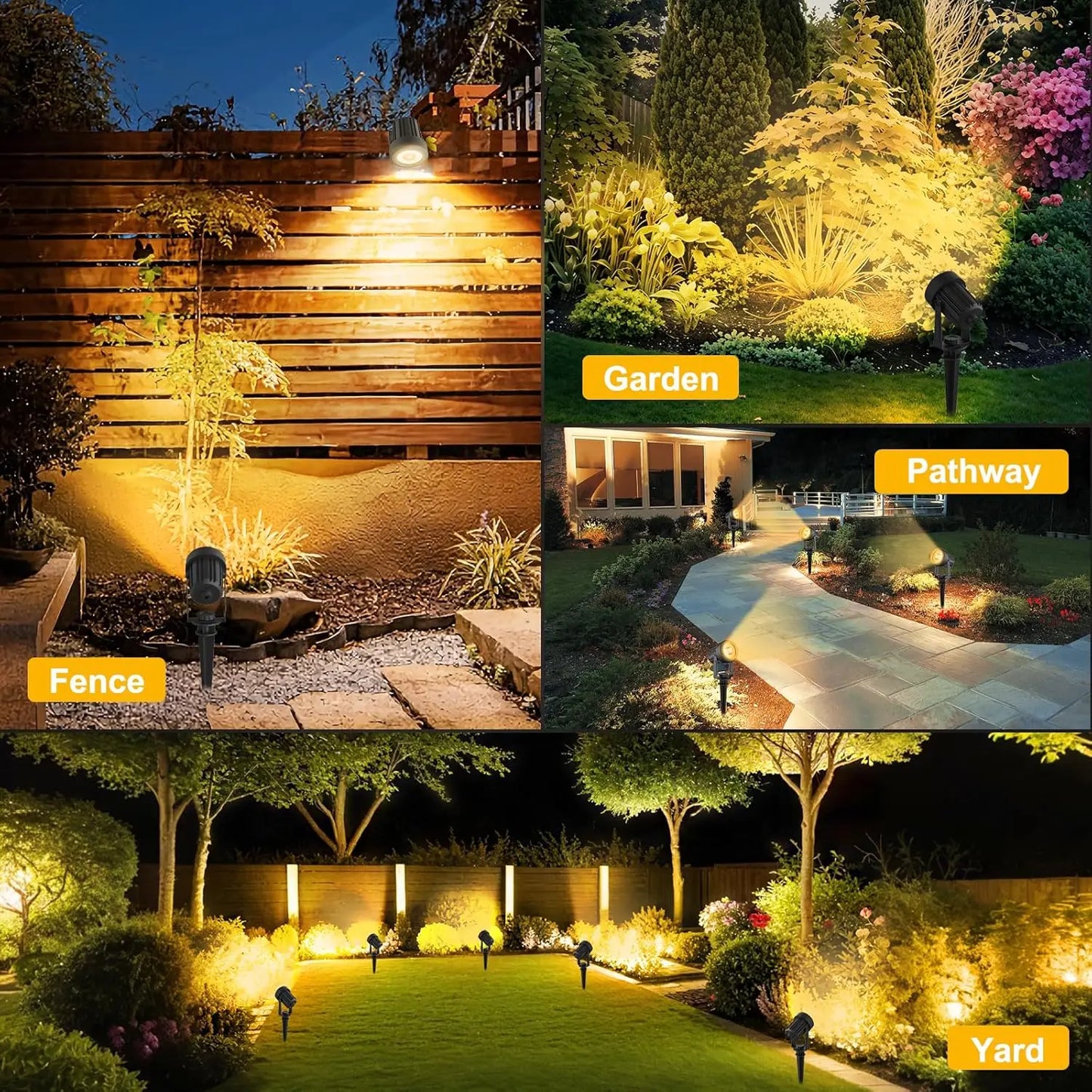 Solar Powered Garden Spot Light Warm White & Daylight