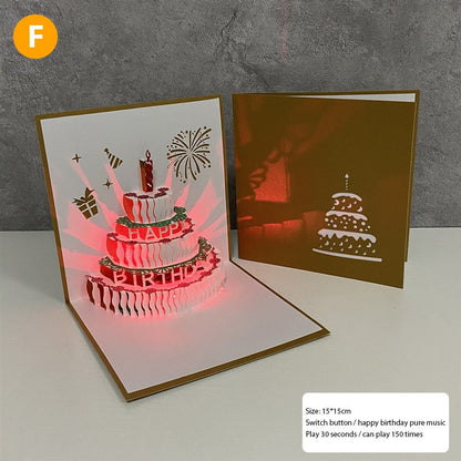Colorful 3D Musical Birthday Greeting Cards