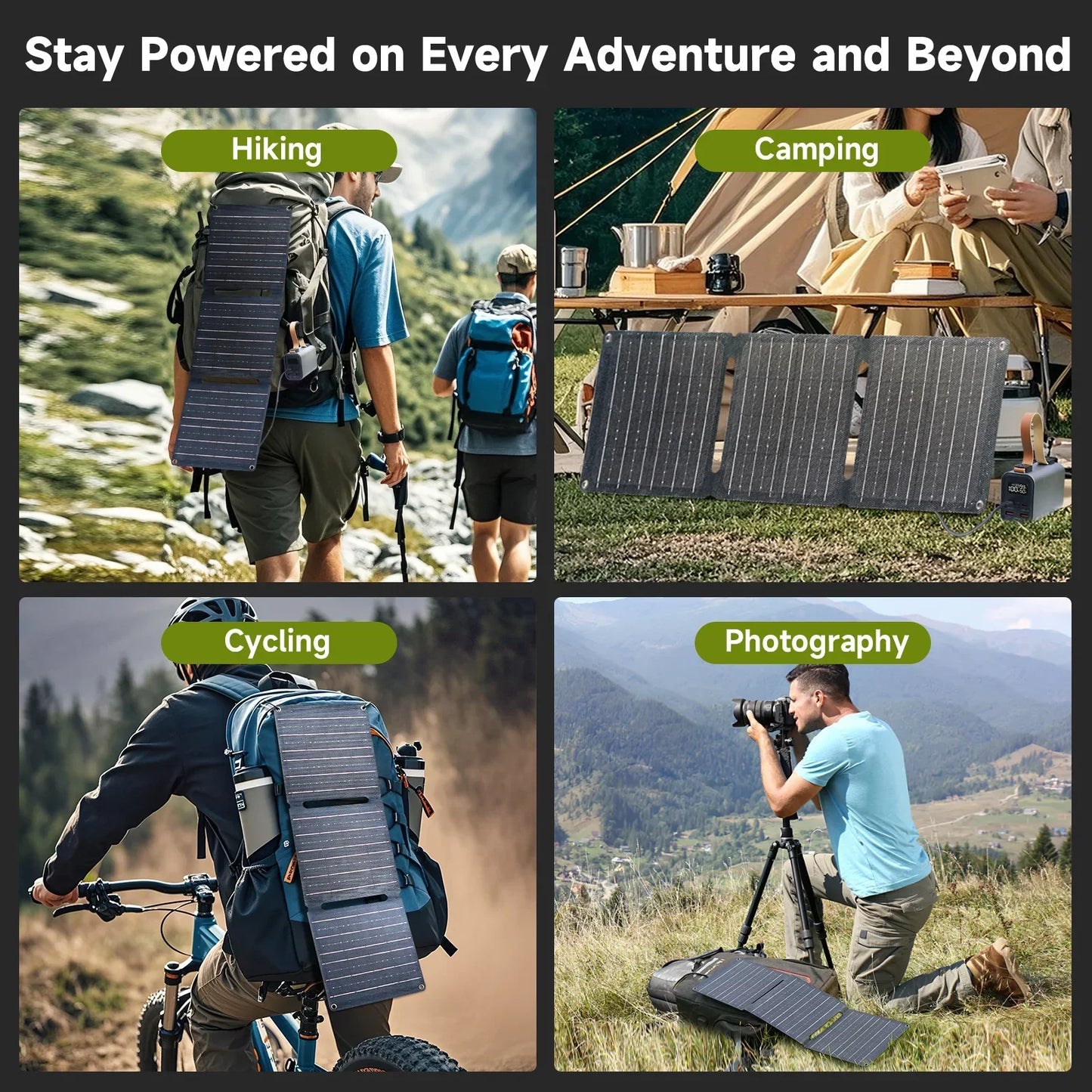 Portable Solar Charger 24,000mAh Fast Charging Power Bank
