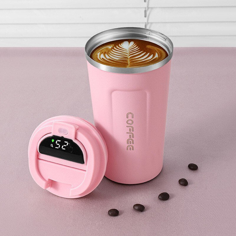 Insulated Smart Coffee Mug with LED Temperature Display