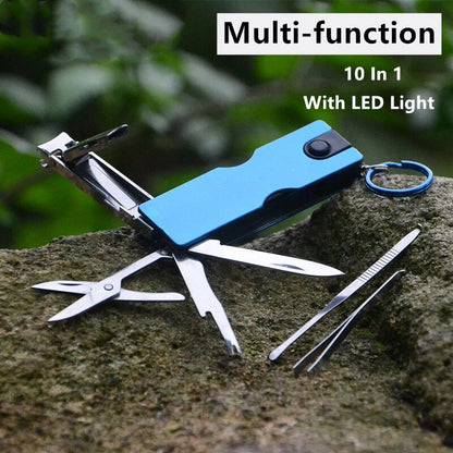 Practical 10in1 Steel Multi Tool Keychain