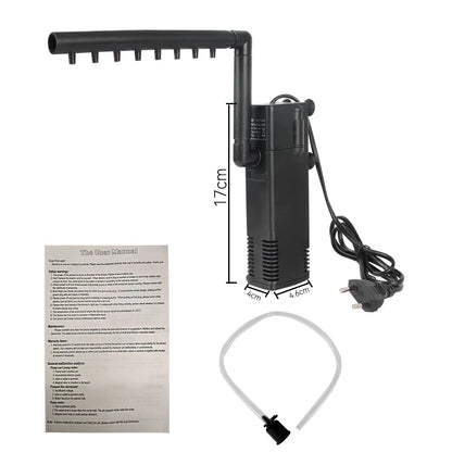 Aquarium Water Pump Filter System with Oxygen Supply