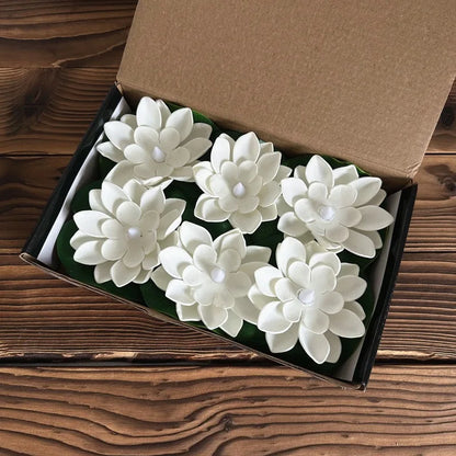 Floating Flower Pool Lamp with LED Sensor Light