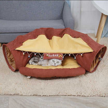 Fesara | Collapsible Pet Play Tunnel House Bed