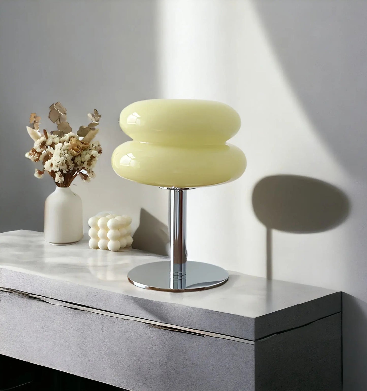 Stylish Glass Desk Lamp with USB and Color Changing Light