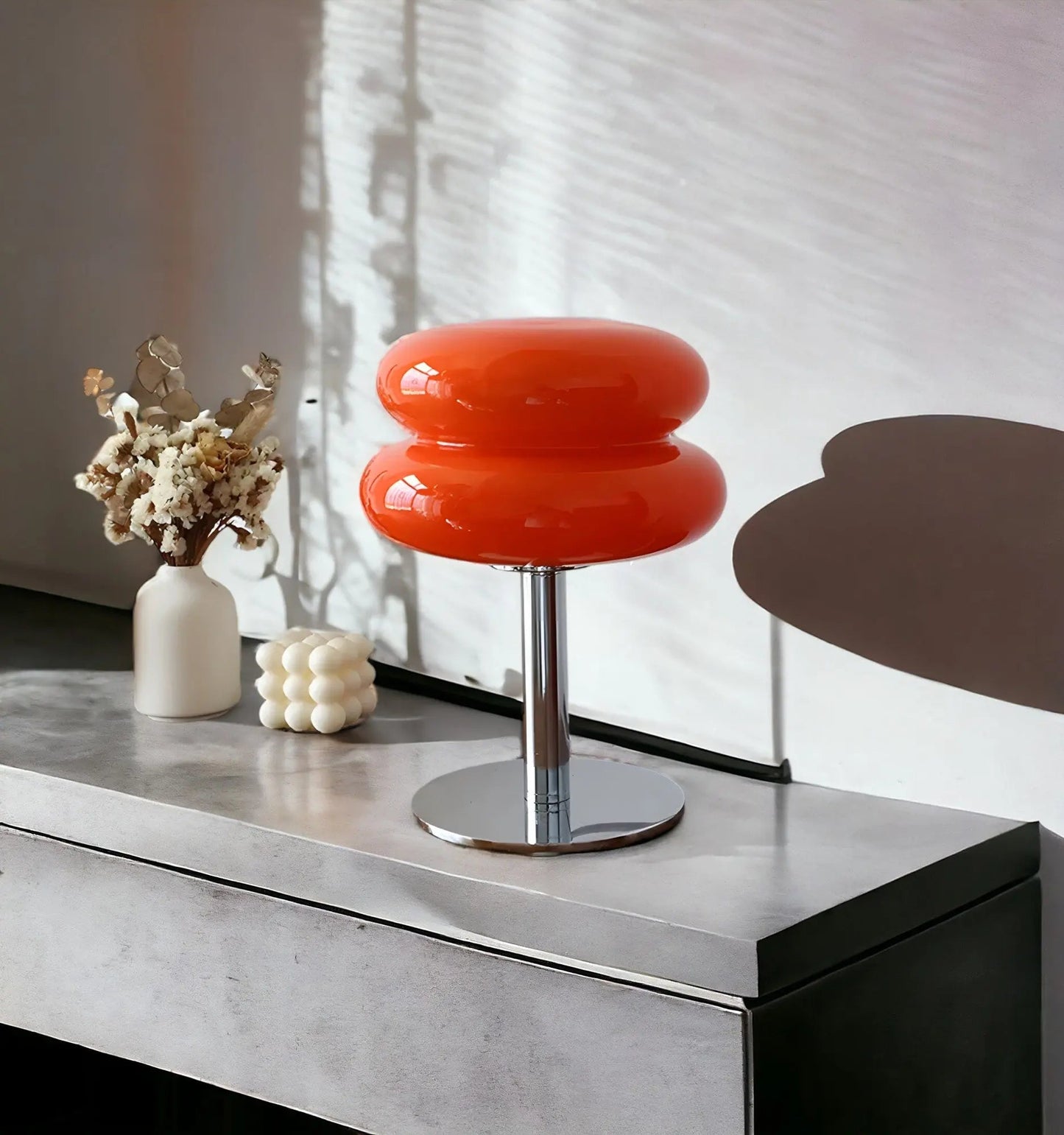Stylish Glass Desk Lamp with USB and Color Changing Light