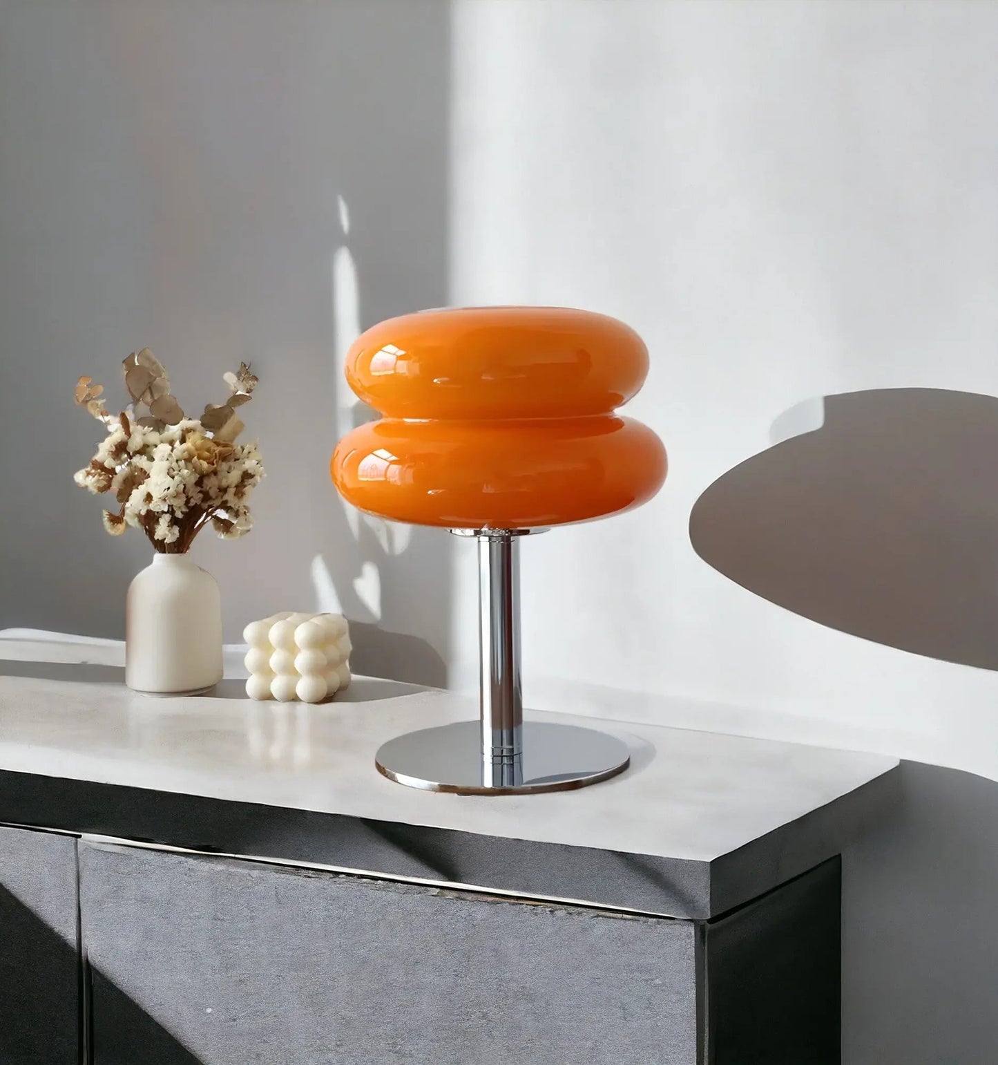 Stylish Glass Desk Lamp with USB and Color Changing Light