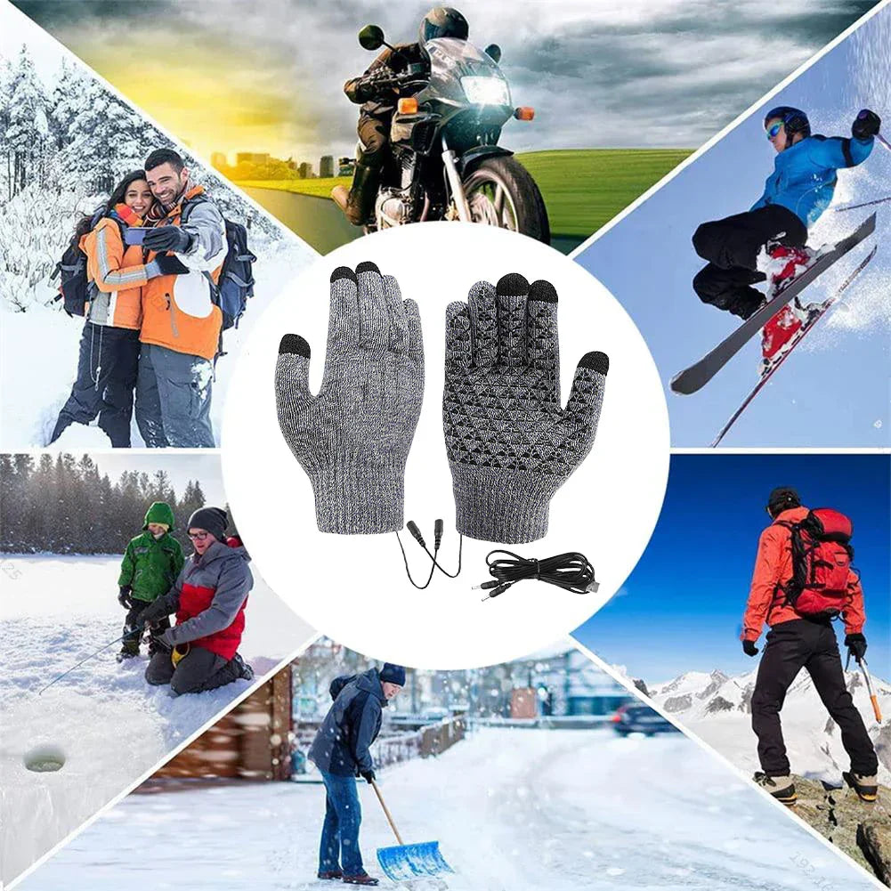 Warm Waterproof Cycling Gloves with USB Charging