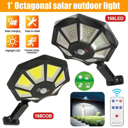 Bright Solar Powered Outdoor Security Light with Motion Sensor