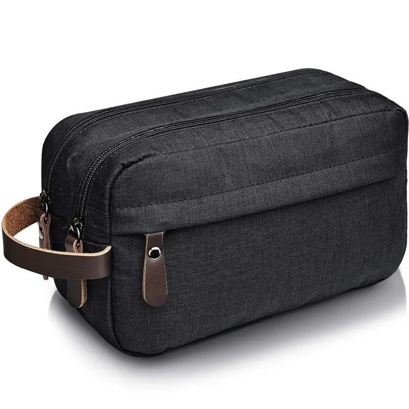 Waterproof Travel Toiletry Bag with Leather Handle - Fesara