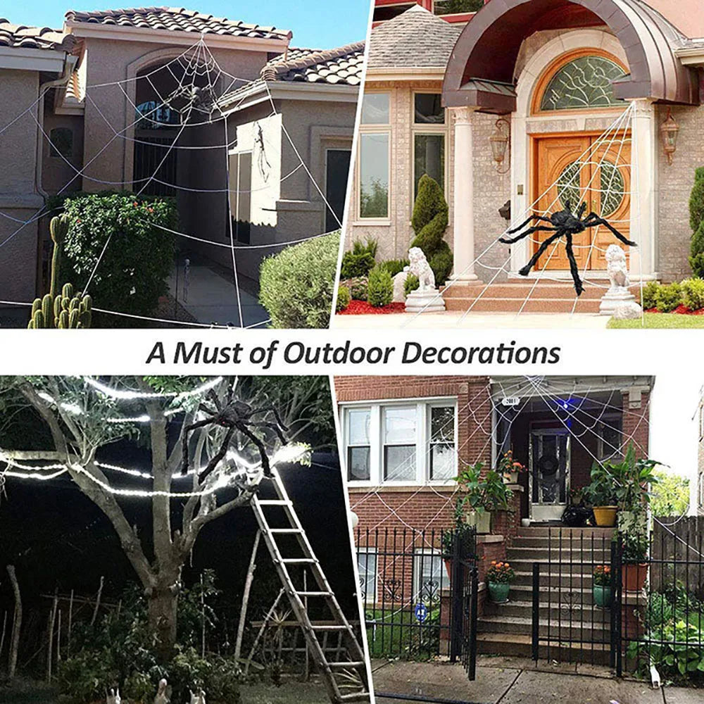 Giant Black Spider Web Decor for Halloween Party