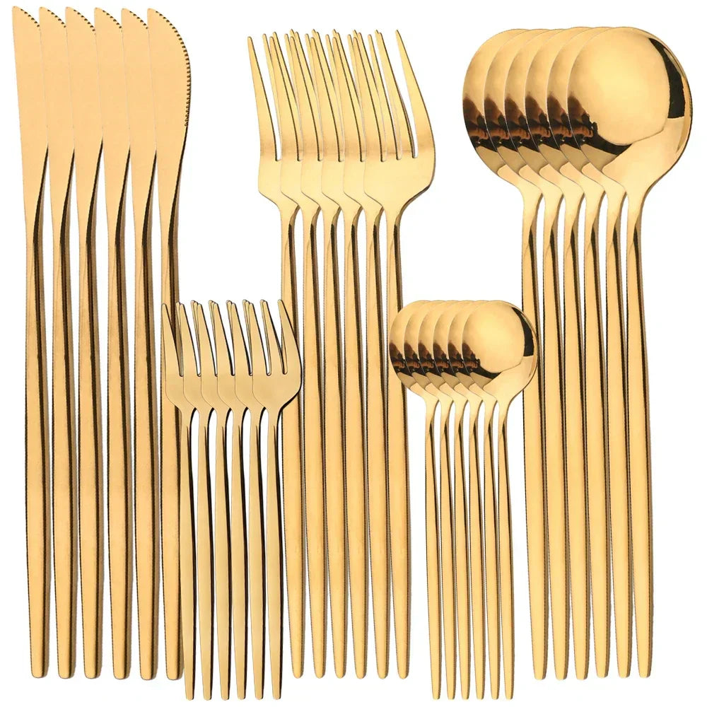 Elegant Premium 24K Gold Flatware Set