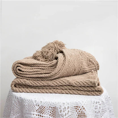 Plush Heart Blanket with Soft Fringe