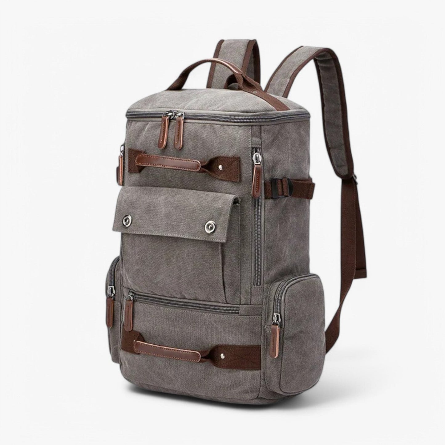 Retro Chic Canvas Backpack with Laptop Sleeve