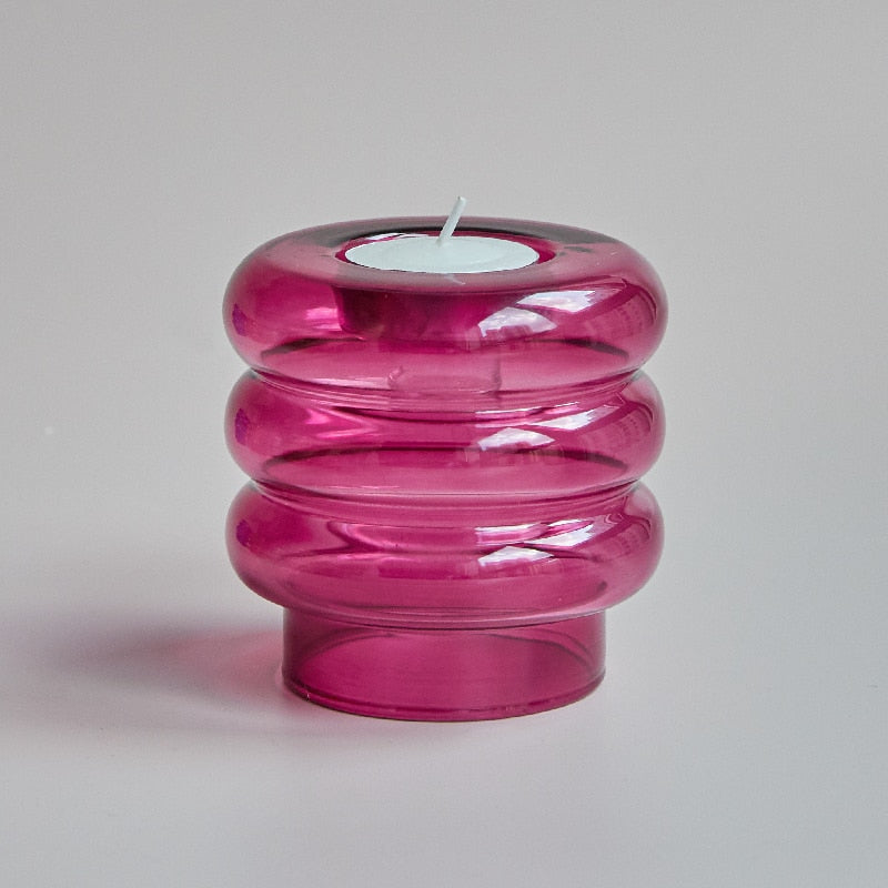 Elegant Double Glass Candle Stand