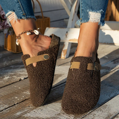 Cozy Warm Sheepskin Winter Slippers