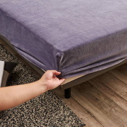 Cozy Fitted Sheet with Soft Velvet Winter Mattress Cover