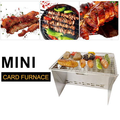 Compact Outdoor Stainless Steel Folding BBQ Grill