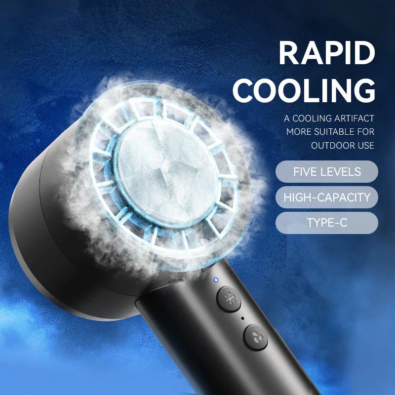 Compact Rechargeable Mini Handheld Fan with LED Display