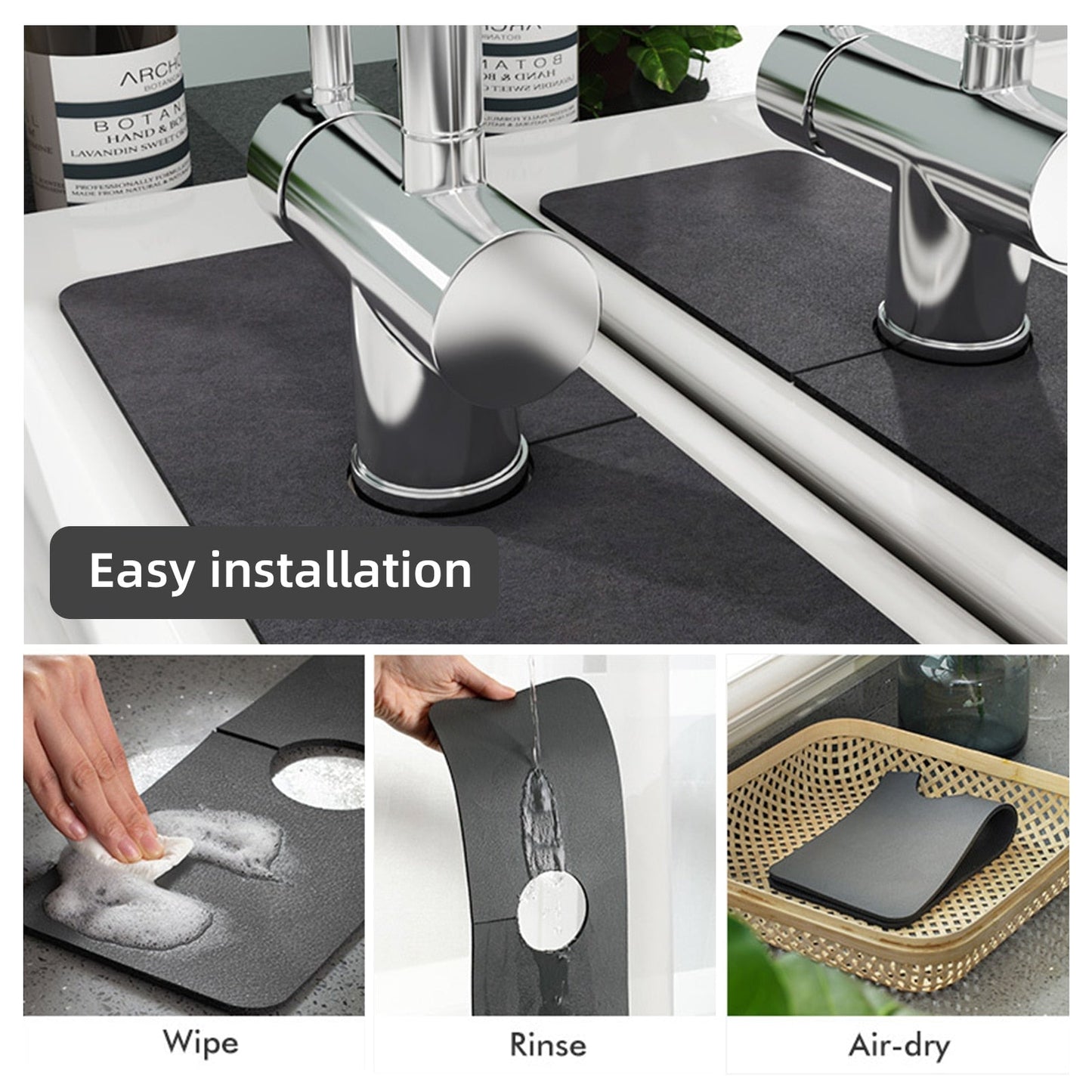 Durable Non Slip Kitchen Faucet Mat