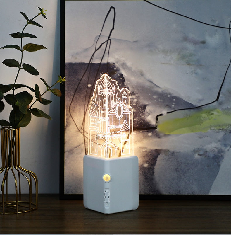 Bright 3D LED Rechargeable Night Light Lamp