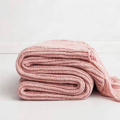 Plush Heart Blanket with Soft Fringe