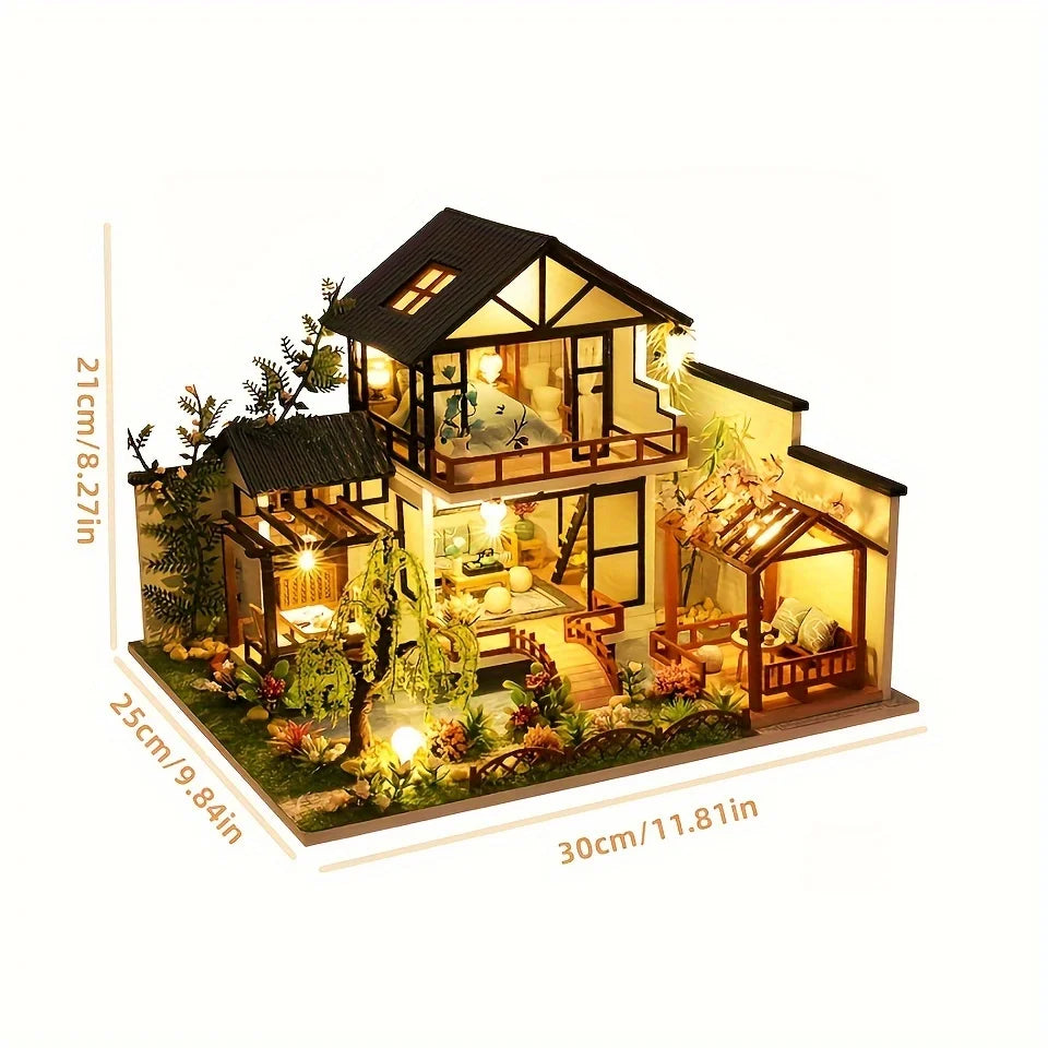 Wooden 3D House Building Kit for Adults & Teens