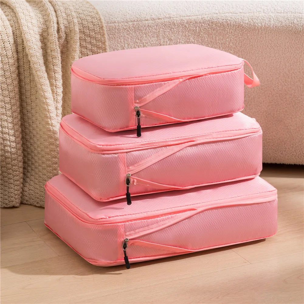 Compact Travel Bag Organizer Set 3-in-1 Waterproof Luggage Bags