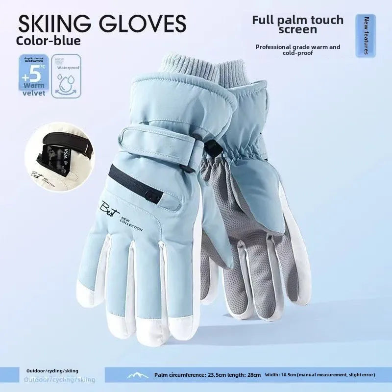 Warm Waterproof Ski Gloves with Touchscreen Fingers - Fesara