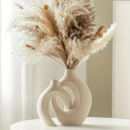 White Ceramic Vase Set
