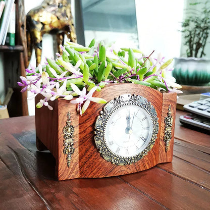 Rustic Floral Table Clock