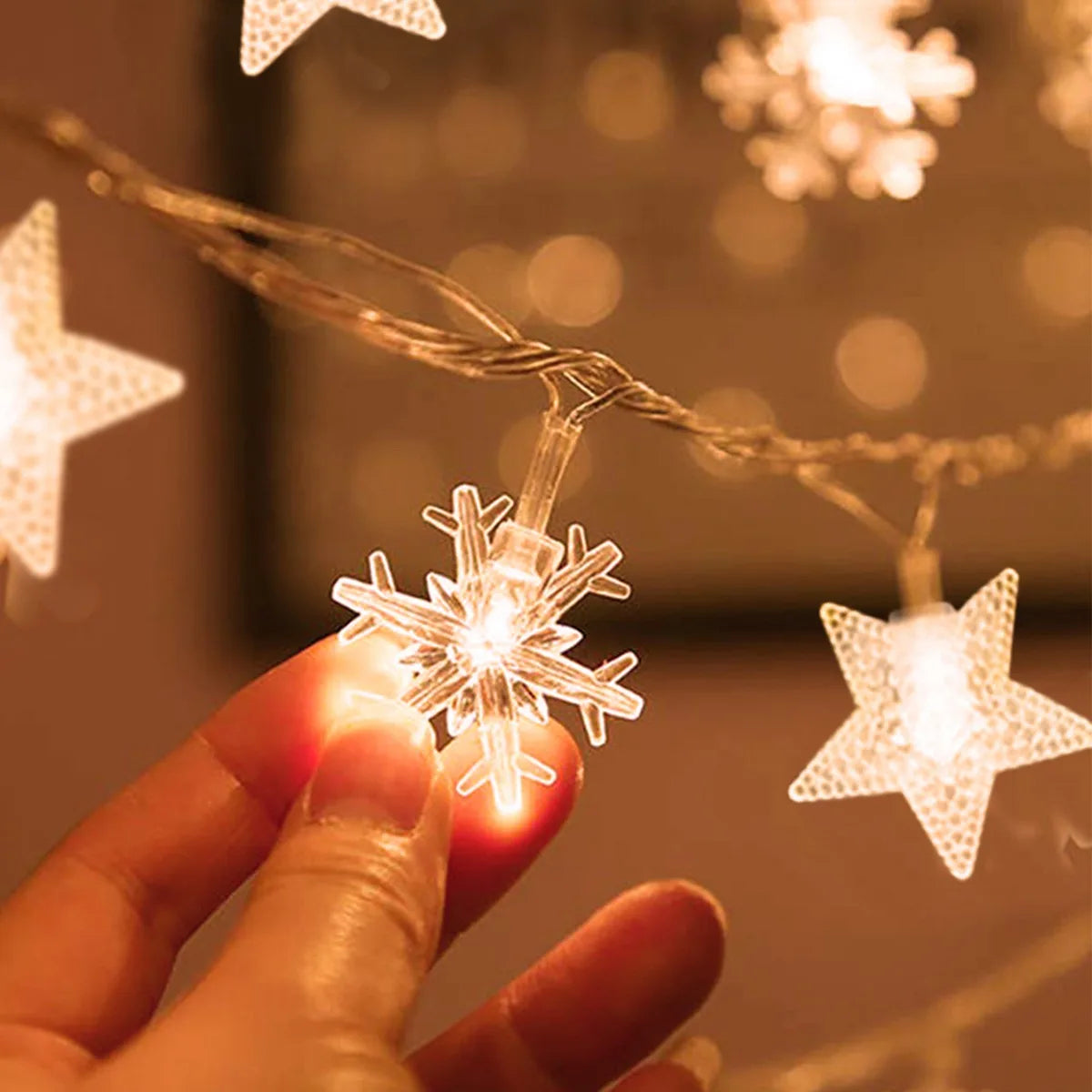 Fesara LED Fairy Lights Snowflake Design Warm White