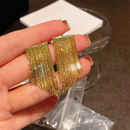Luxury Gold Drop Tassel Earrings