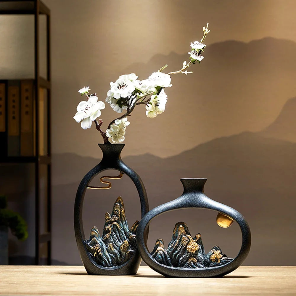 Beautiful Ceramic Mountain Vase Decor - Fesara