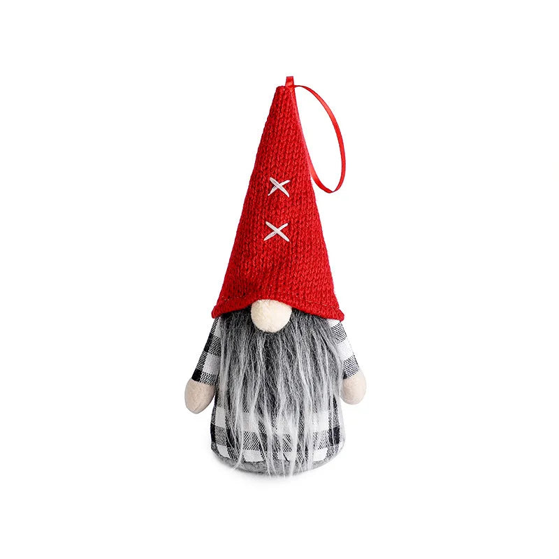 Christmas Plush Gnome Figurines with Bells & Holly