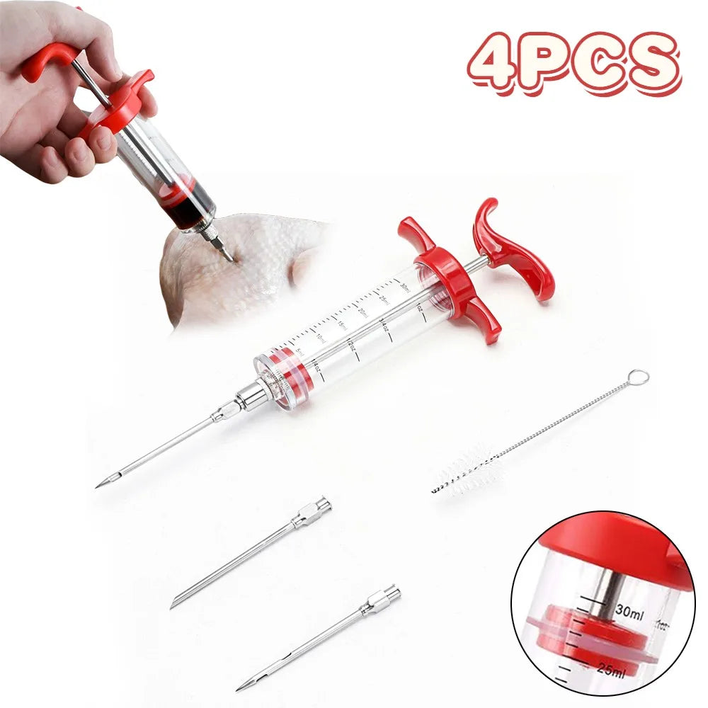 Easy Meat Injector for BBQ with Stainless Steel Needles