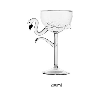Colorful Flamingo Clear Drinkware Party Glasses