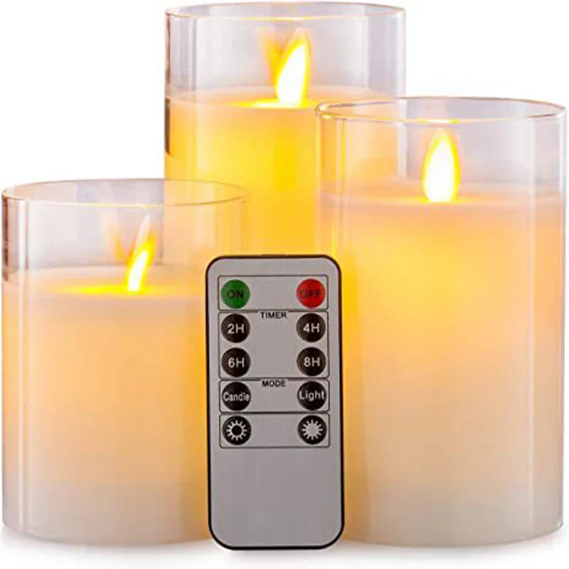 Warm LED Candle Set with Remote and Timer - Fesara
