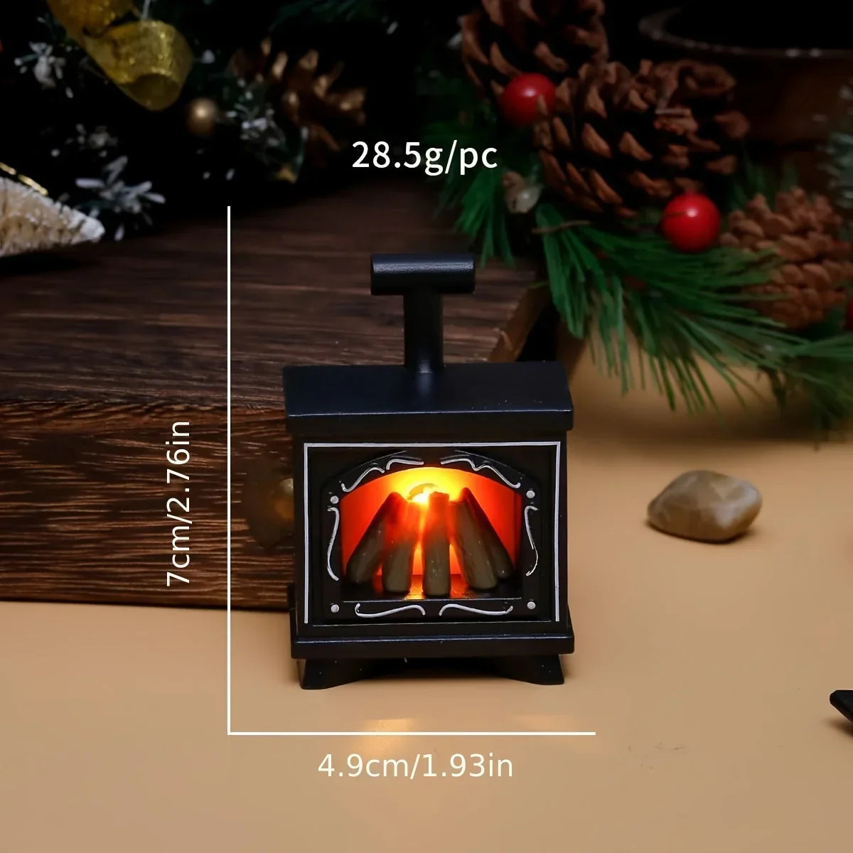 Small LED Dollhouse Fireplace Decor 1:12 Scale