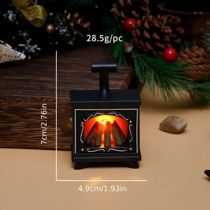 Small LED Dollhouse Fireplace Decor 1:12 Scale