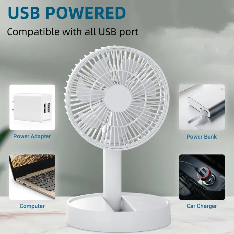 Portable Rechargeable Folding Fan with Timer