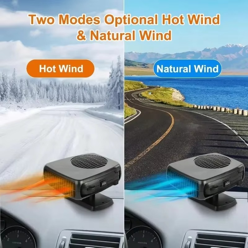 Compact Car Heater Defroster 2-in-1 Fan