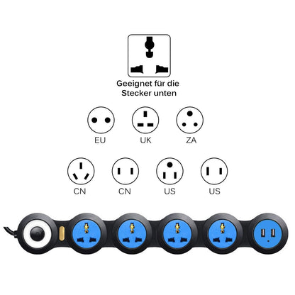 Compact Multi Plug Power Extension Cord