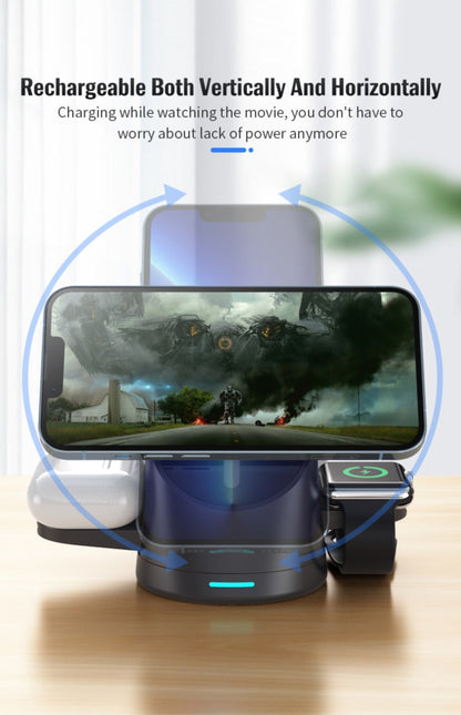 Compact 3 in 1 Wireless Charging Station Stand