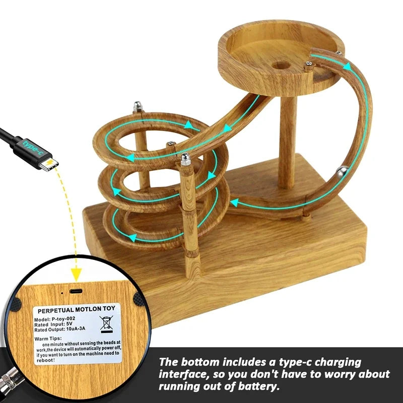 Unique Handcrafted Wooden Kinetic Roller Toy