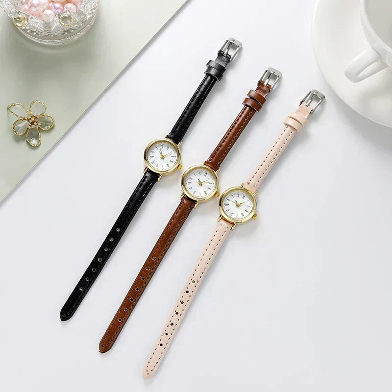 Simple Gold Women's Watch with Roman Numerals